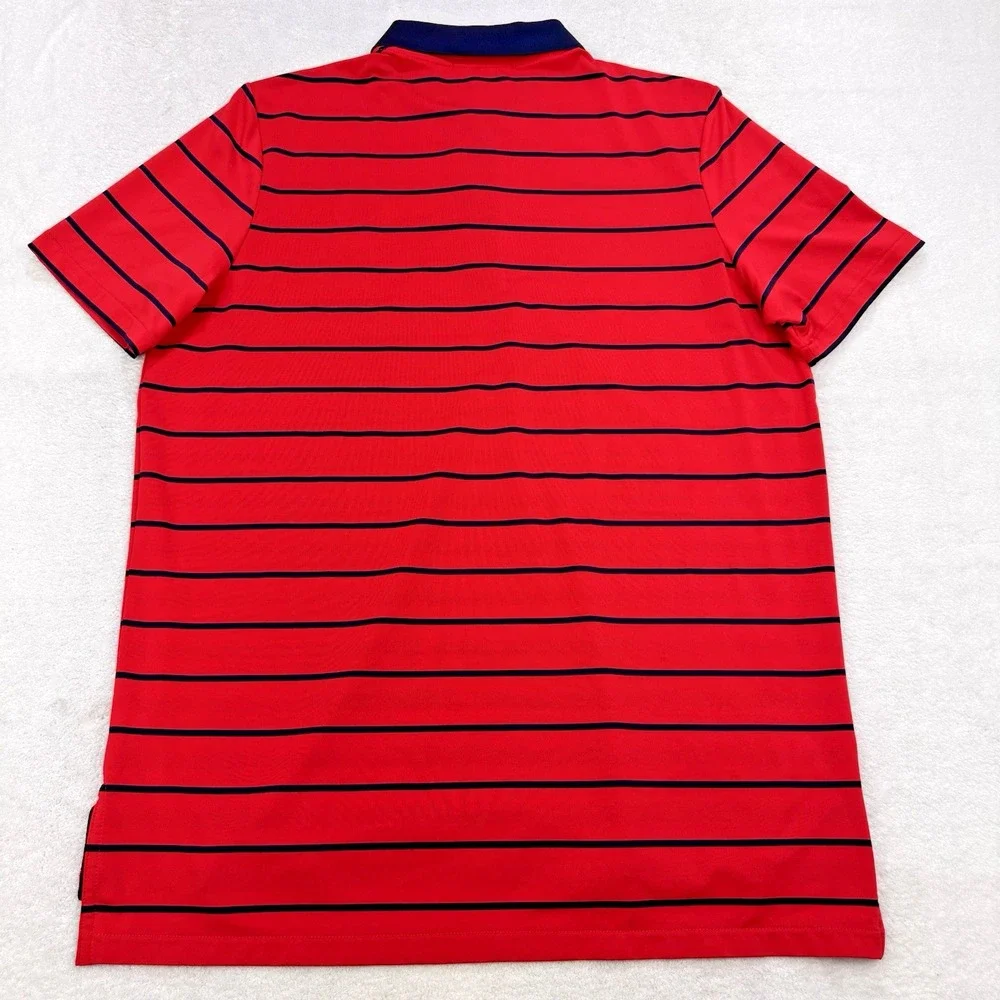 RLX Ralph Lauren Golf Polo Shirt Men Red L Striped US‎ Open Shinnecock Hills - Picture 5 of 9